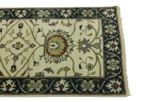 Cream Floral 2'5X13'4 Osh Chobi Peshawar Oriental Runner Rug