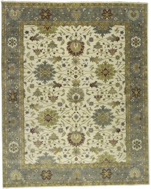 Cream Floral Osh Chobi 12X15 Peshawar Oriental Rug