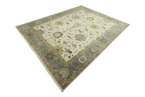 Cream Floral Osh Chobi 12X15 Peshawar Oriental Rug