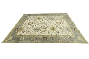 Cream Floral Osh Chobi 12X15 Peshawar Oriental Rug