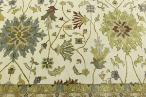 Cream Floral Osh Chobi 12X15 Peshawar Oriental Rug