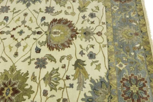 Cream Floral 9X12 Oushak Chobi Oriental Rug