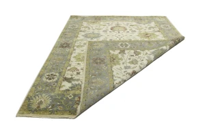Cream Floral 9X12 Oushak Chobi Oriental Rug