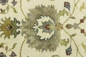 Cream Floral 9X12 Oushak Chobi Oriental Rug