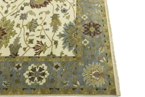Cream Floral Osh Chobi 8X8 Peshawar Oriental Square Rug