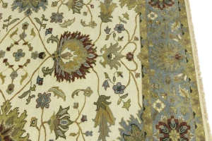 Cream Floral Osh Chobi 8X8 Peshawar Oriental Square Rug