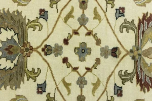 Cream Floral Osh Chobi 8X8 Peshawar Oriental Square Rug