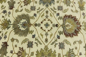 Cream Floral Osh Chobi 8X8 Peshawar Oriental Square Rug