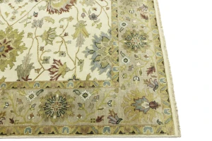 Cream Floral Osh Chobi 8X8 Peshawar Oriental Square Rug