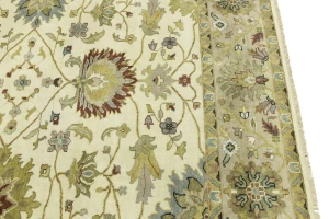 Cream Floral Osh Chobi 8X8 Peshawar Oriental Square Rug