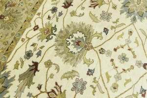 Cream Floral Osh Chobi 8X8 Peshawar Oriental Square Rug
