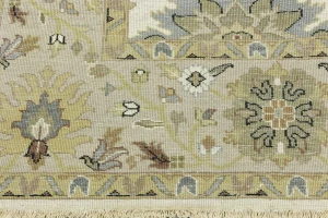 Cream Floral Osh Chobi 8X8 Peshawar Oriental Square Rug