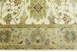 Cream Floral Osh Chobi 8X8 Peshawar Oriental Square Rug