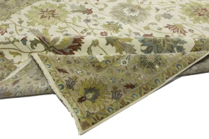 Cream Floral Traditional 10X14 Oushak Chobi Oriental Rug