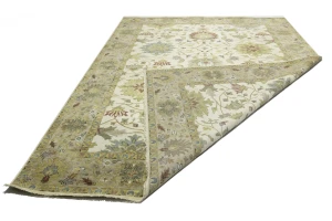 Cream Floral Traditional 10X14 Oushak Chobi Oriental Rug