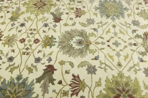 Cream Floral Traditional 10X14 Oushak Chobi Oriental Rug