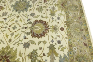 Cream Floral Traditional 10X14 Oushak Chobi Oriental Rug