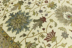 Cream Floral Traditional 10X14 Oushak Chobi Oriental Rug