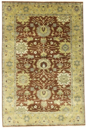 Rust Floral Osh Chobi 6X9 Peshawar Oriental Rug
