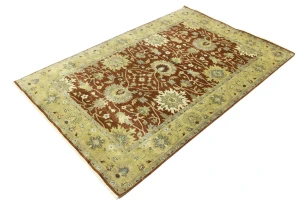 Rust Floral Osh Chobi 6X9 Peshawar Oriental Rug