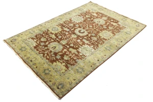 Rust Floral Osh Chobi 6X9 Peshawar Oriental Rug