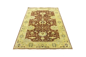 Rust Floral Osh Chobi 5X8 Peshawar Oriental Rug