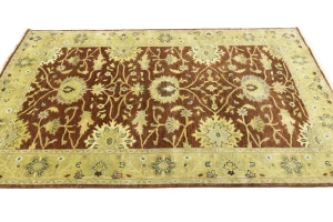 Rust Floral Osh Chobi 5X8 Peshawar Oriental Rug