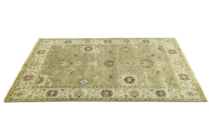 Tan Floral Osh Chobi 6X9 Peshawar Oriental Rug