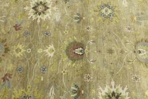Tan Floral Osh Chobi 6X9 Peshawar Oriental Rug