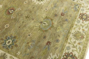 Tan Floral Traditional 5X8 Osh Chobi Peshawar Oriental Rug