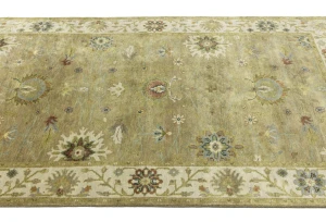 Tan Floral Traditional 5X8 Osh Chobi Peshawar Oriental Rug