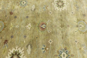 Tan Floral Traditional 5X8 Osh Chobi Peshawar Oriental Rug