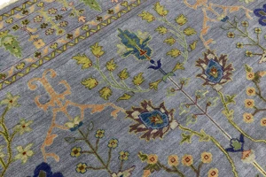Silver Floral Traditional 10X14 Osh Chobi Oriental Rug