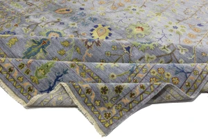 Silver Floral Traditional 10X14 Osh Chobi Oriental Rug