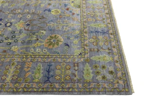 Silver Floral Traditional 10X14 Osh Chobi Oriental Rug