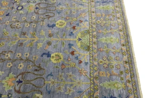 Silver Floral Traditional 10X14 Osh Chobi Oriental Rug