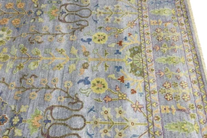 Silver Floral Traditional 9X12 Oushak Chobi Oriental Rug