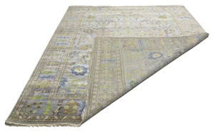 Silver Floral Traditional 9X12 Oushak Chobi Oriental Rug