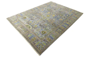Silver Floral Traditional 9X12 Oushak Chobi Oriental Rug