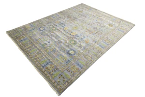 Silver Floral Traditional 9X12 Oushak Chobi Oriental Rug