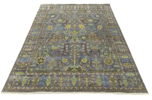 Silver Floral Traditional 8X10 Oushak Chobi Oriental Rug