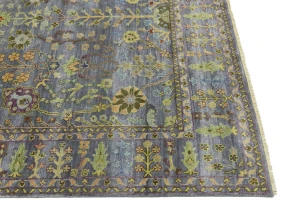 Silver Floral Traditional 8X10 Oushak Chobi Oriental Rug