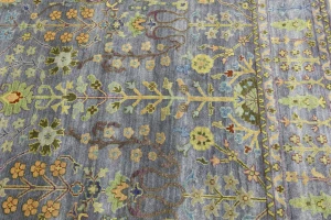 Silver Floral Traditional 8X10 Oushak Chobi Oriental Rug