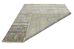 Silver Floral Traditional 8X10 Oushak Chobi Oriental Rug