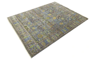 Silver Floral Traditional 8X10 Oushak Chobi Oriental Rug