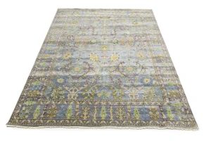Silver Floral Traditional 8X10 Oushak Chobi Oriental Rug