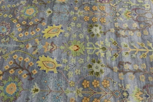 Silver Floral Traditional 8X10 Oushak Chobi Oriental Rug