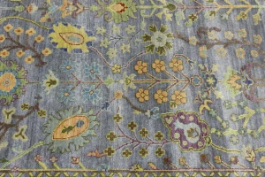 Silver Floral Traditional 8X10 Oushak Chobi Oriental Rug