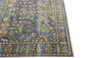 Silver Floral Traditional 6X9 Osh Chobi Oriental Rug