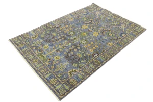 Silver Floral Traditional 6X9 Osh Chobi Oriental Rug